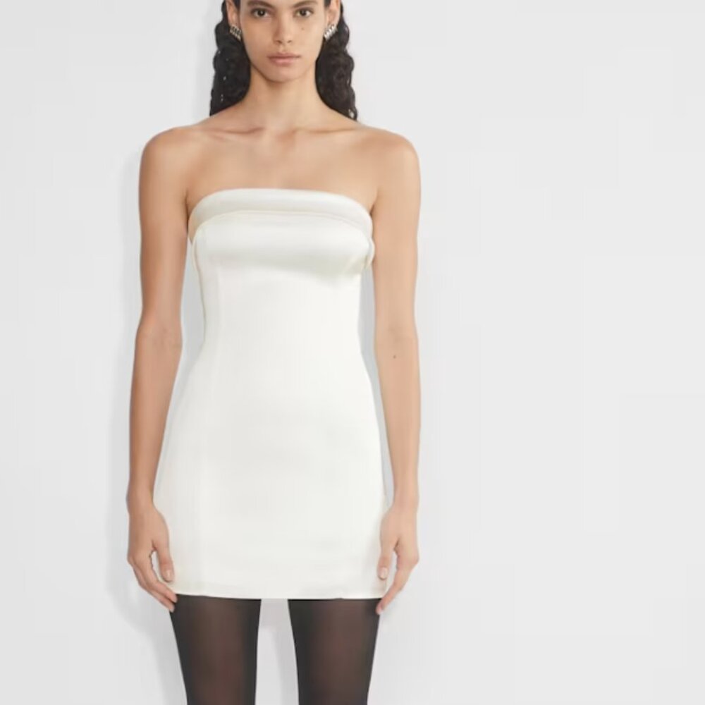 Aritzia TEN shimmer strapless tube dress